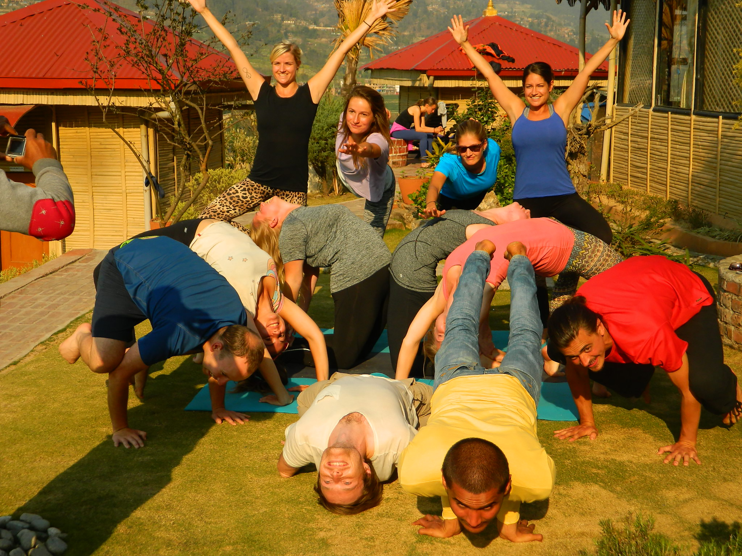 Morning group Yoga practice - Nepal Yoga Academy