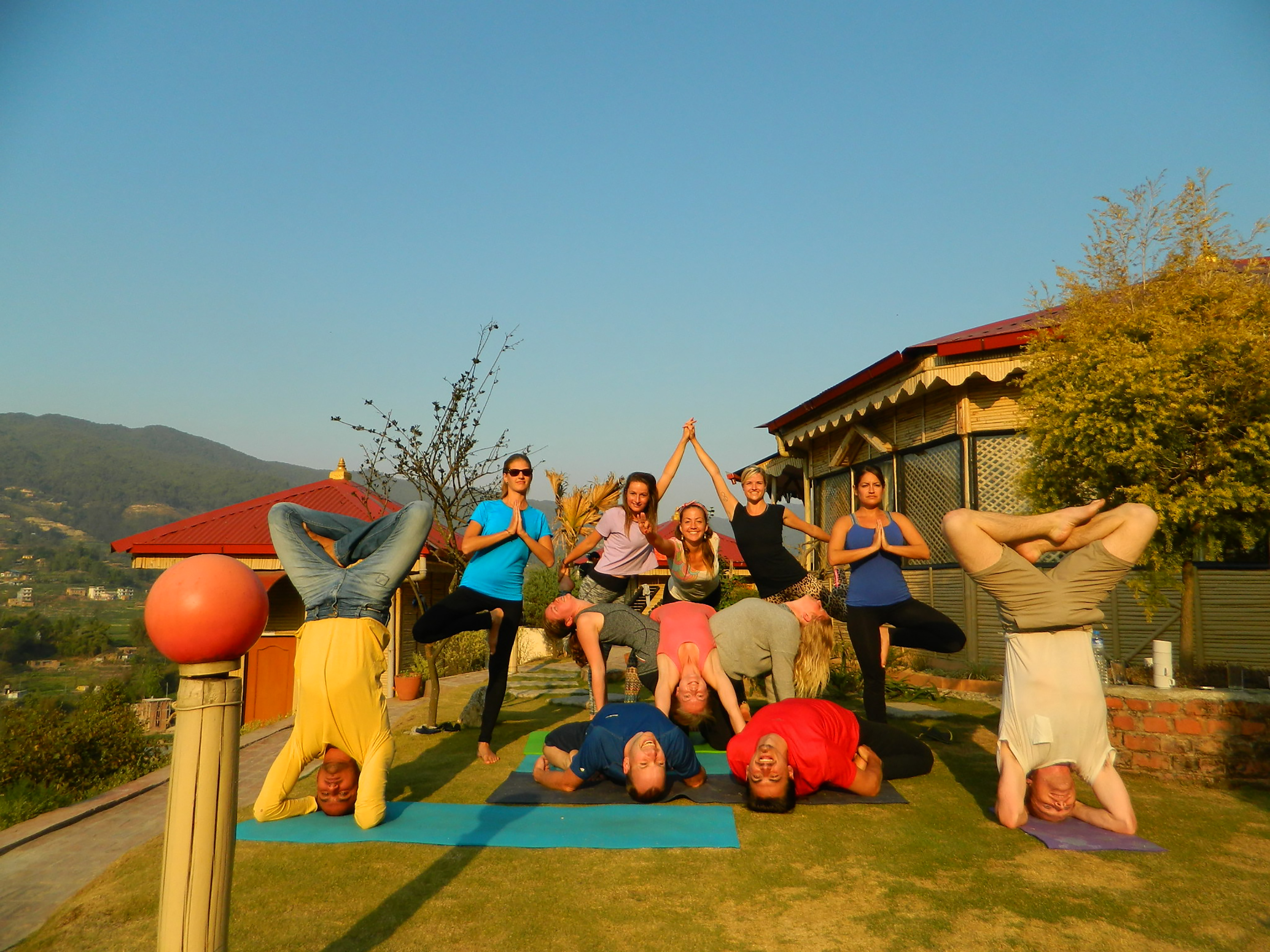 Morning group Yoga practice - Nepal Yoga Academy